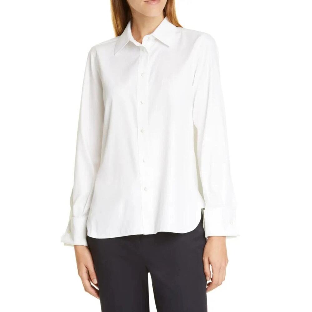 NWT MAX MARA Pegaso Cotton & Silk Shirt Size US/12